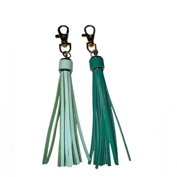 Leather Tassel for Purse With Golden Metal Caps Lobster Swivel Keychain NIP - Picture 3 of 12